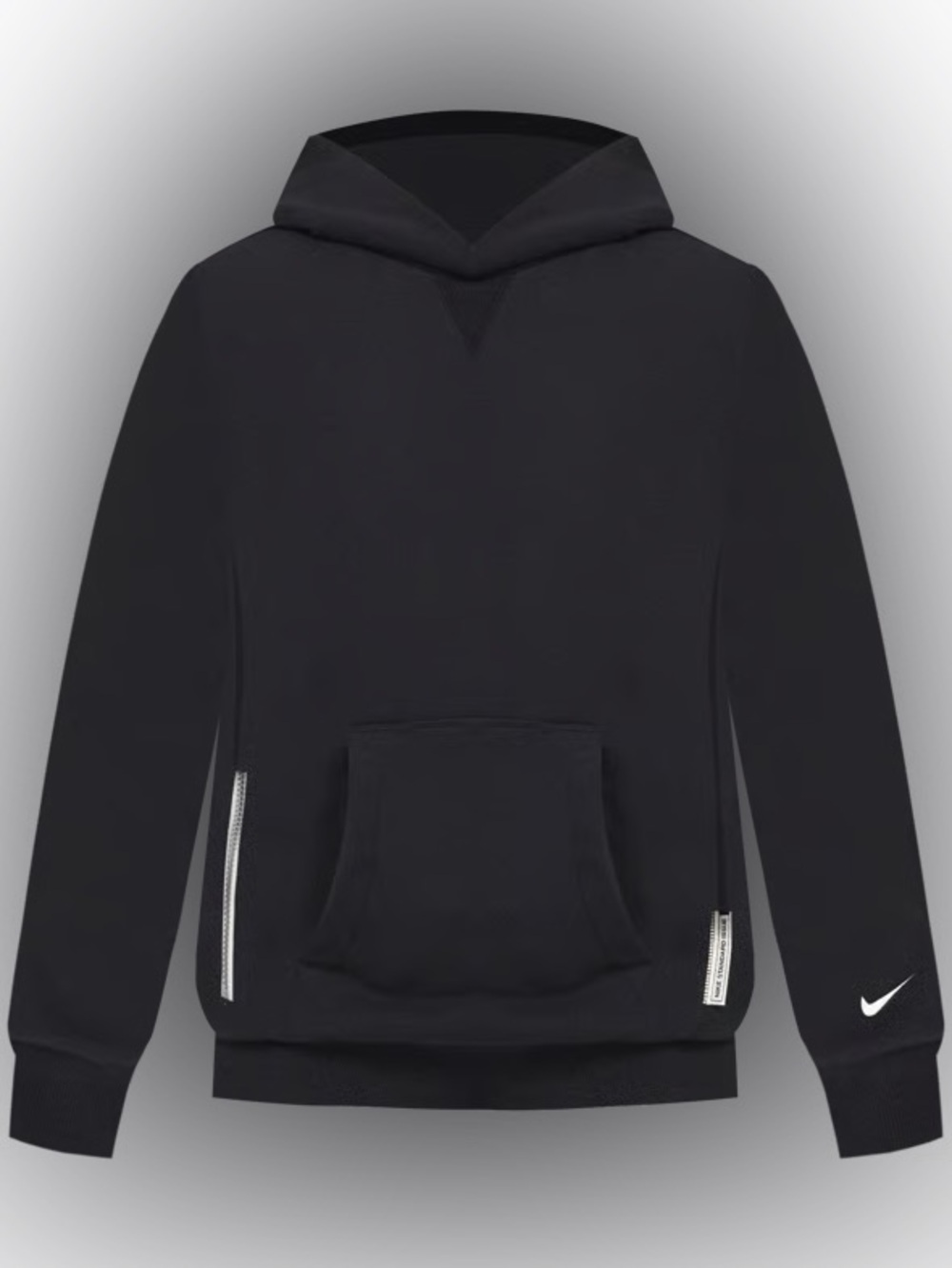 Nike Men’s Black Crewneck Hoodie with Zip Accents